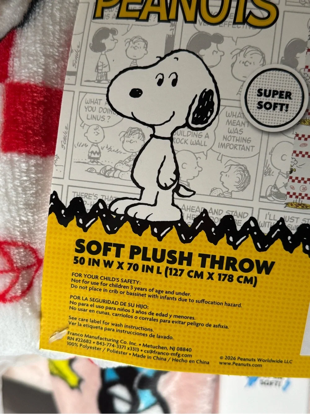 Snoopy & Woodstock Pizza Chef Plush Throw Blanket